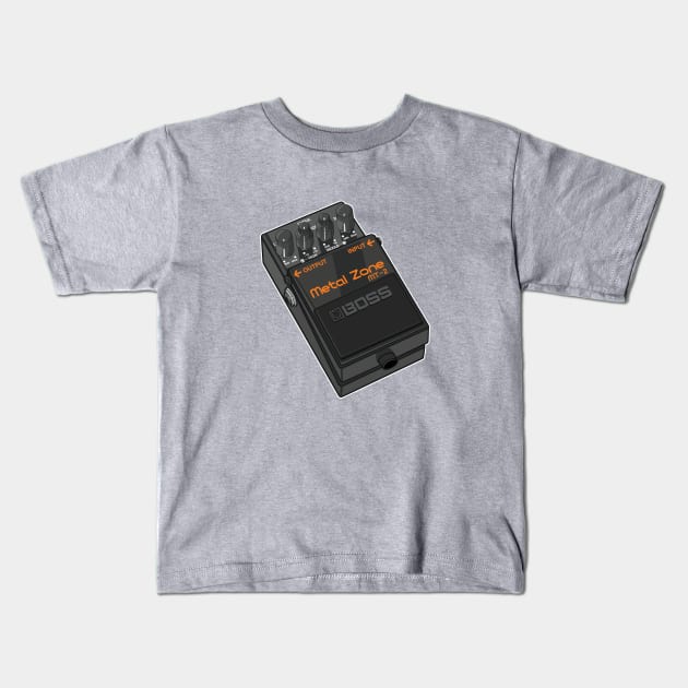 Guitar Pedal Metal Zone Kids T-Shirt by atras